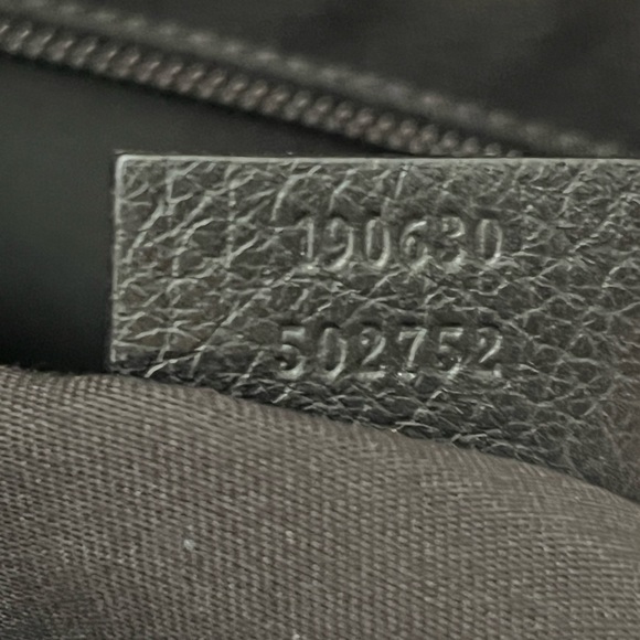 GUCCI BLACK GG Monogram Nylon and Leather Top Zip - Picture 8 of 12